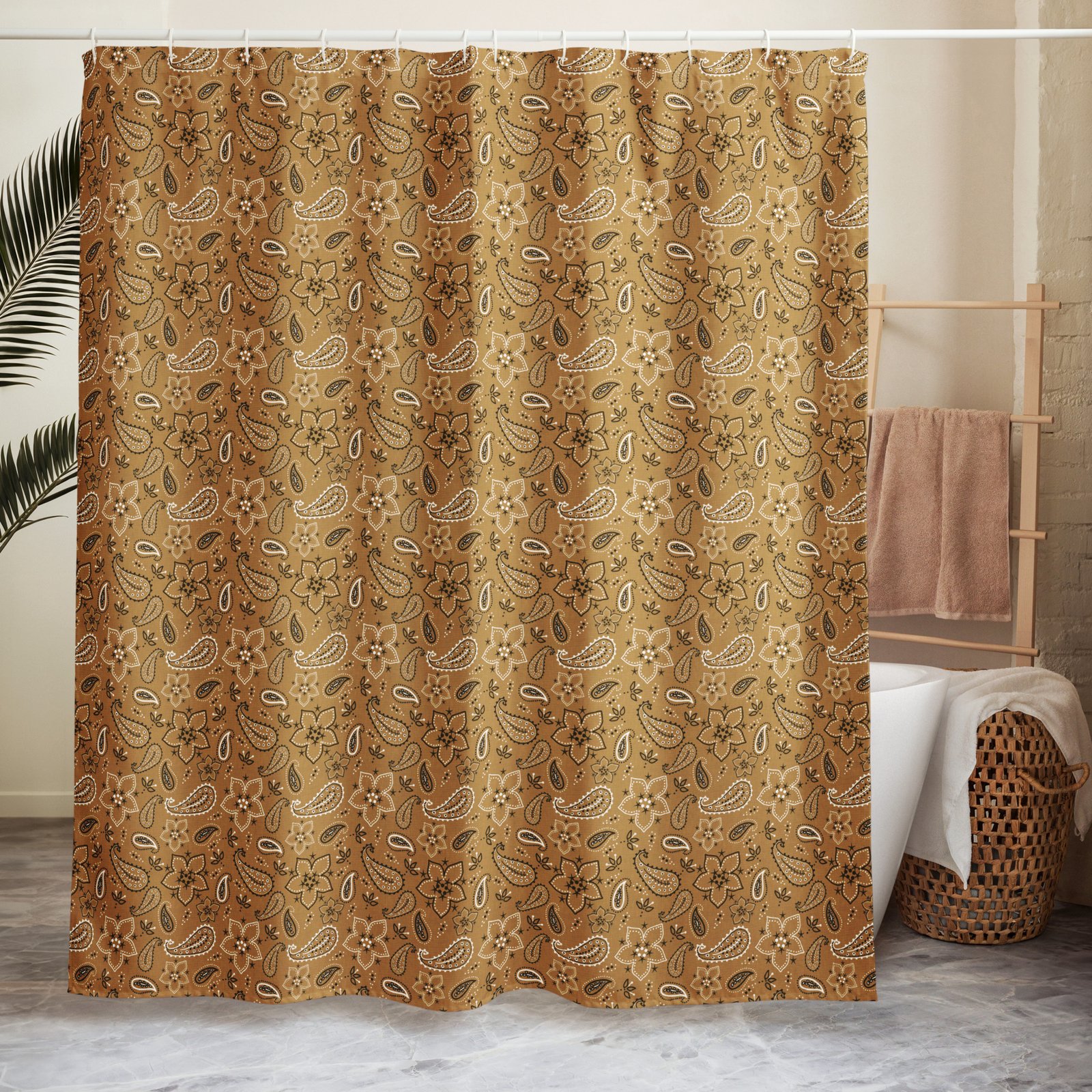 Mustard Bandana Shower Curtain