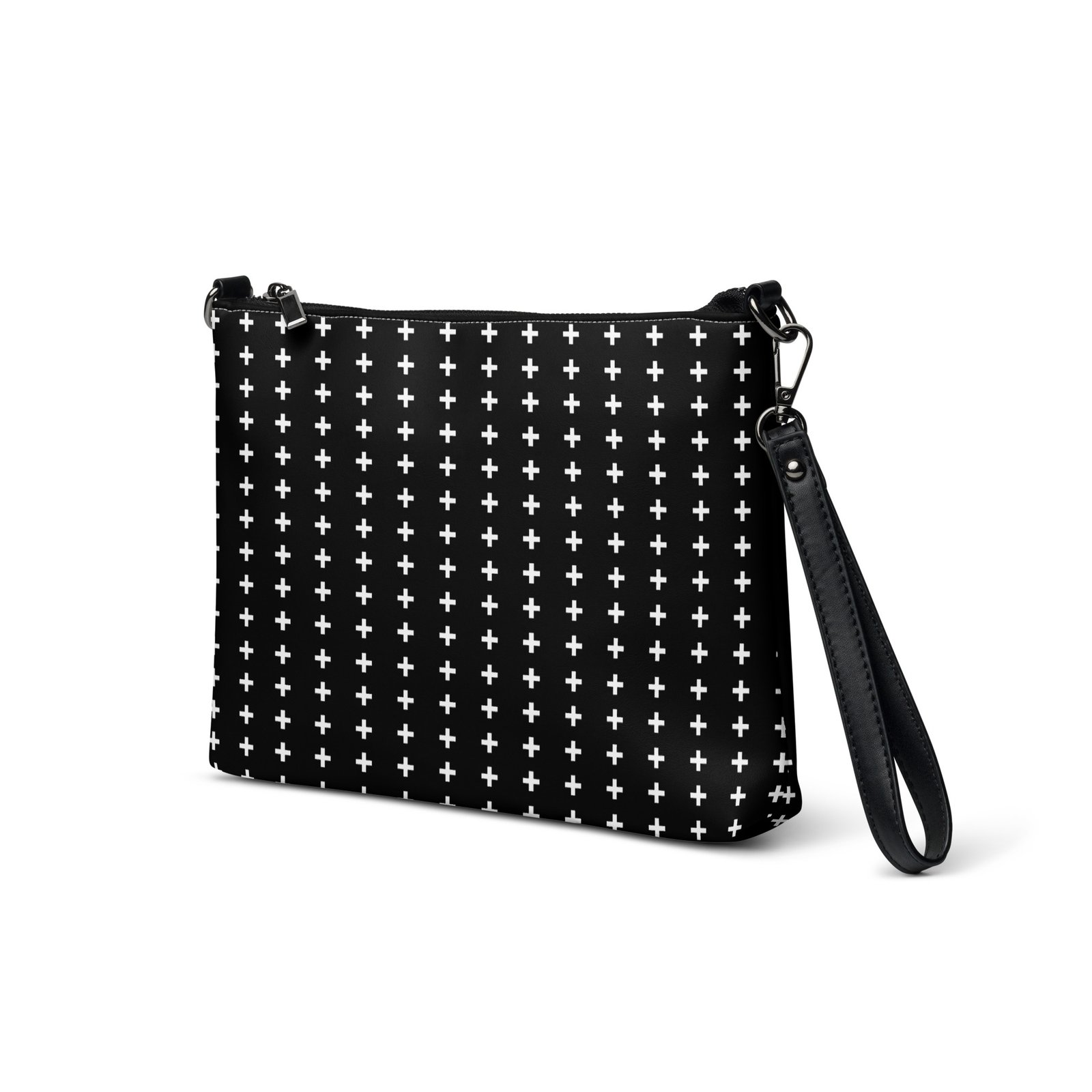Swiss Cross Black and White Crossbody Purse - Image 4