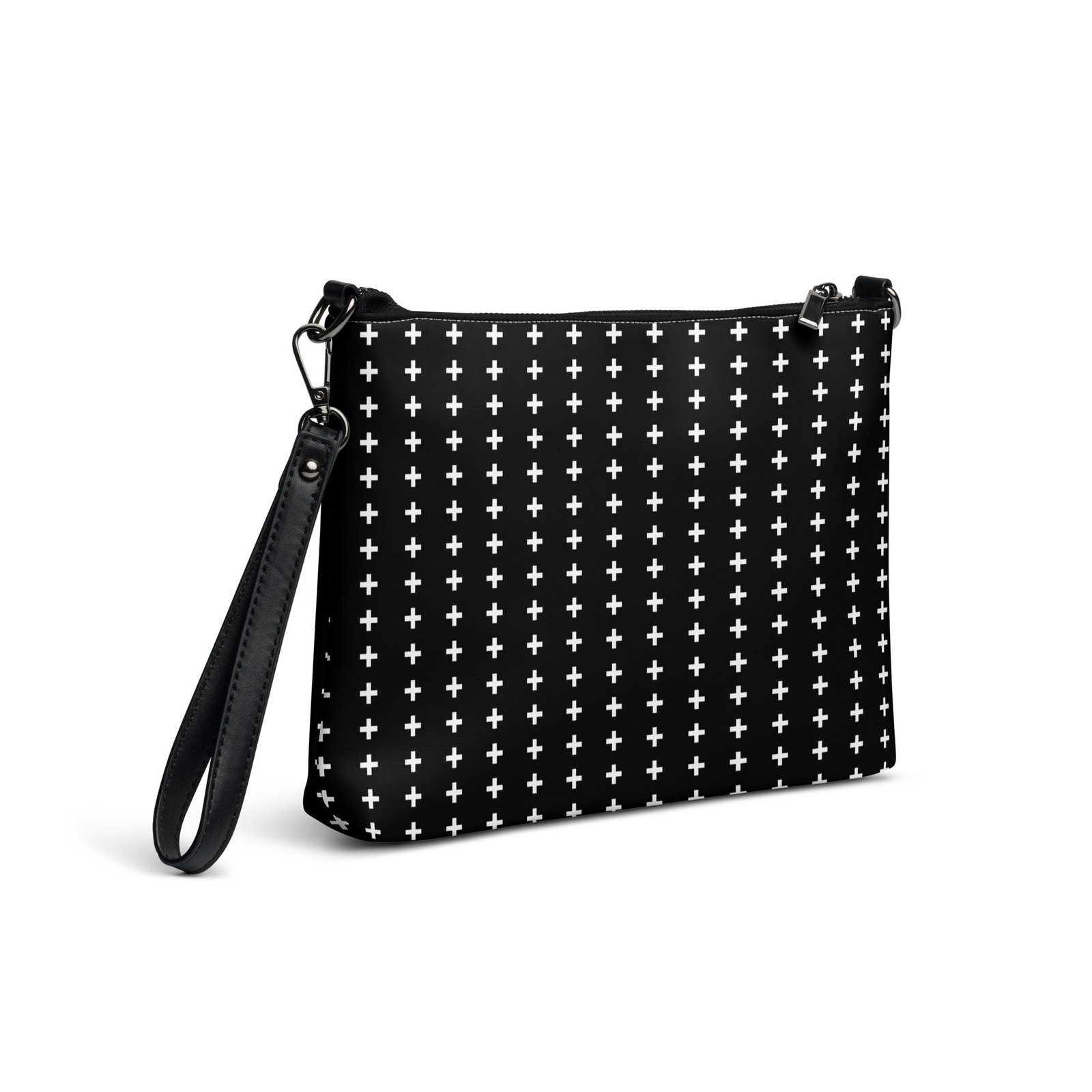 Swiss Cross Black and White Crossbody Purse - Image 3